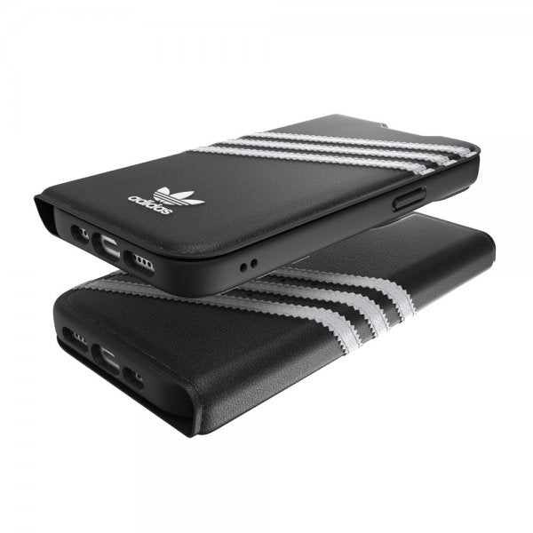 Adidas iPhone 14 -suojakotelo 3 Stripes Booklet Case, musta/valkoinen