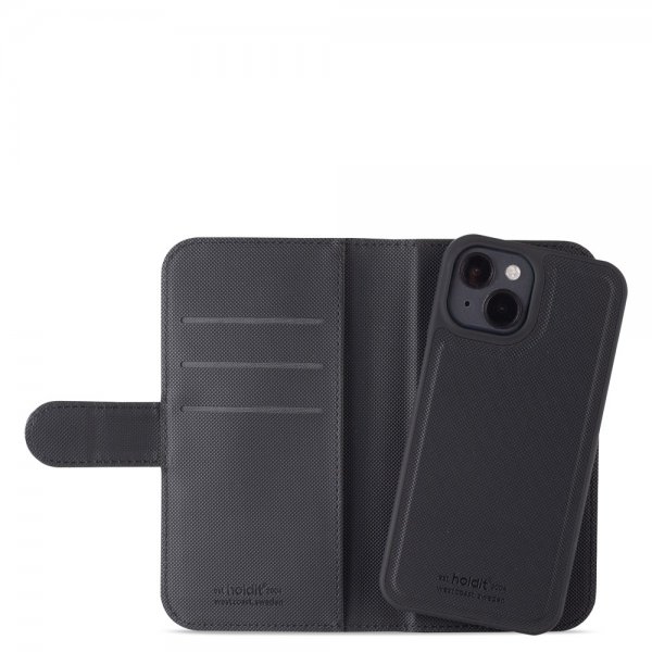 Holdit iPhone 14 Suojakotelo Wallet Case Magnet Musta