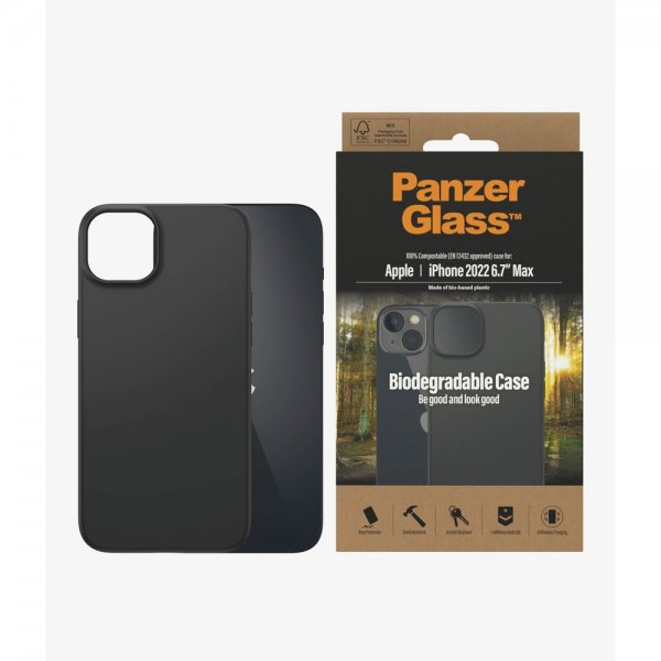 PanzerGlass iPhone 14 Plus -biologisesti hajoava suojakuori, musta