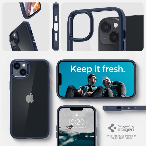 Spigen iPhone 14 Plus -suojakuori, Crystal Hybrid, laivastonsininen