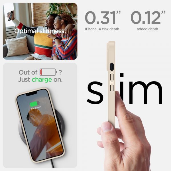 Spigen iPhone 14 Plus -suojakuori Crystal Hybrid Sand Beige