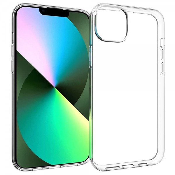 iPhone 14 Plus -kuori, jossa vahvistetut kulmat, läpinäkyvä