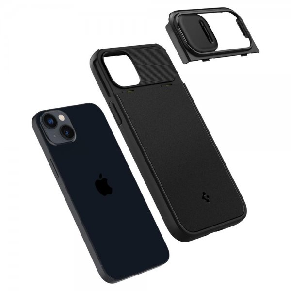 Spigen iPhone 14 Plus -suojakuori Optik Armor MagFit Musta