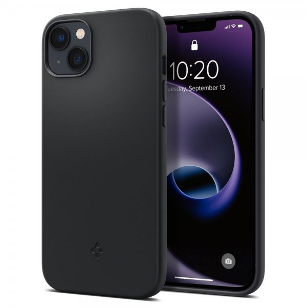 Spigen iPhone 14 Plus Silicone Fit MagFit -kuori, musta
