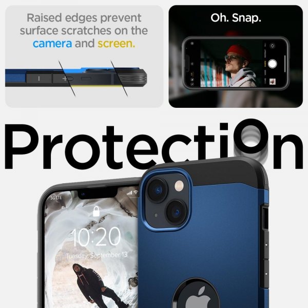 Spigen iPhone 14 Plus -suojakuori Tough Armor MagFit, laivastonsininen