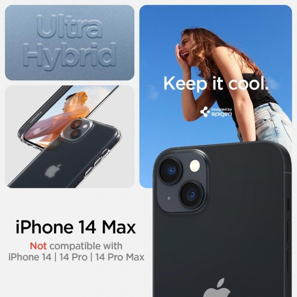 Spigen iPhone 14 Plus Ultra Hybrid Frost Clear -suojakuori