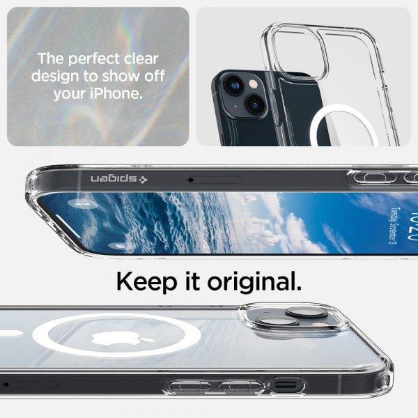 Spigen iPhone 14 Plus -suojakuori Ultra Hybrid MagFit, valkoinen
