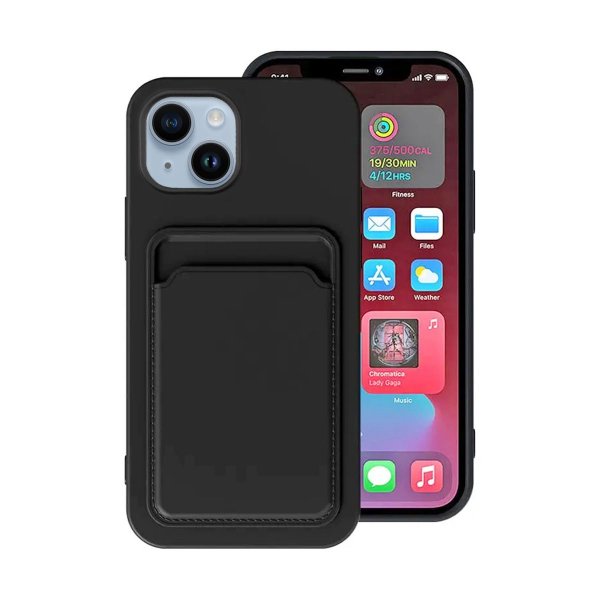 iPhone 14 Kuoret Korttipidikkeellä Musta
