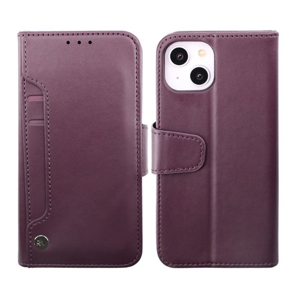 Rvelon iPhone 14 -kotelo, taitettava korttitasku, violetti
