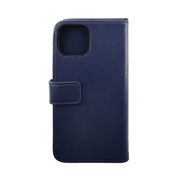 Rvelon iPhone 14 -suojakotelo, aitoa nahkaa, korttipaikat, sininen