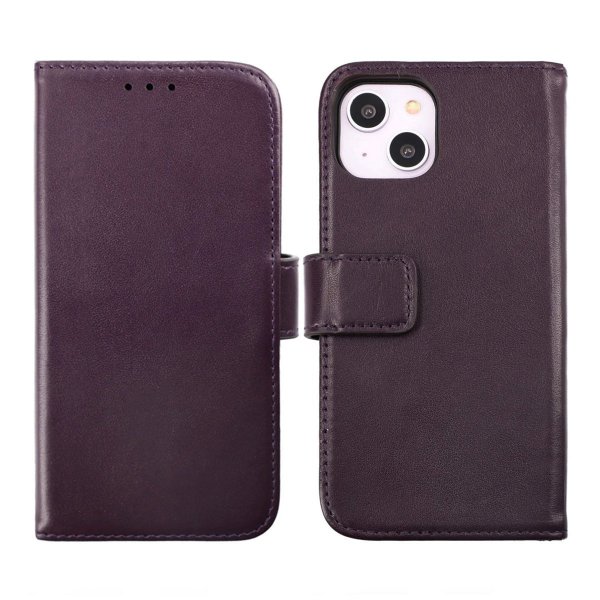 Rvelon iPhone 14 Suojakotelo, aitoa nahkaa, korttipaikat, violetti