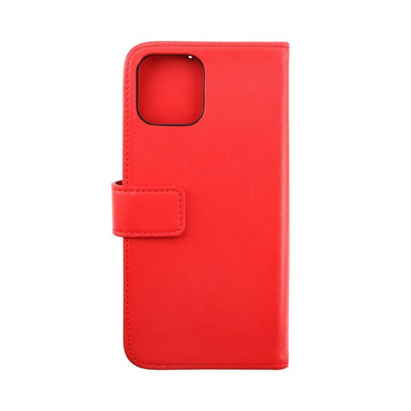 Rvelon iPhone 14 -suojakotelo, aitoa nahkaa, korttipaikat, punainen