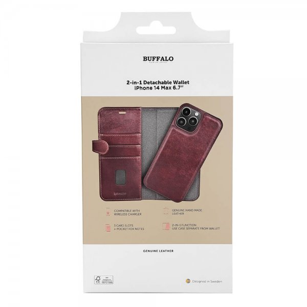 Buffalo iPhone 14 Plus 2-in-1 Irrotettava Lompakkokotelo Ruskea
