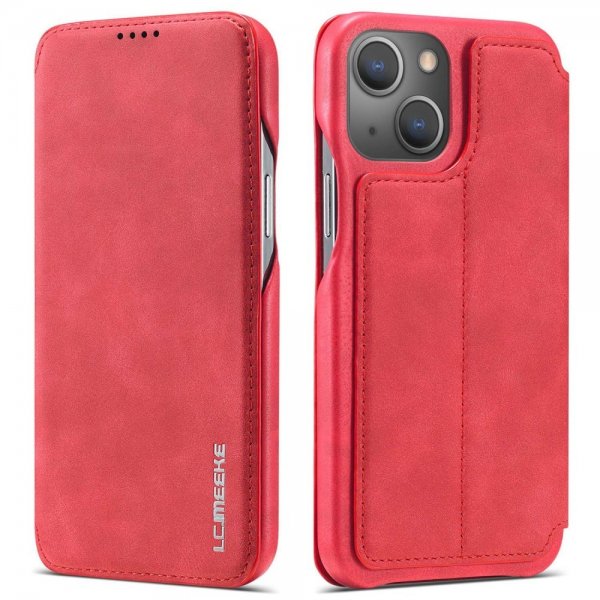 Lc.Imeeke iPhone 14 Plus Flip-suojakotelo Punainen