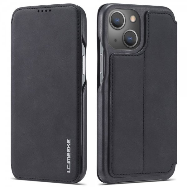 Lc.Imeeke iPhone 14 Plus Flip-suojakotelo musta