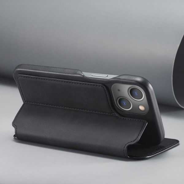 Lc.Imeeke iPhone 14 Plus Flip-suojakotelo musta