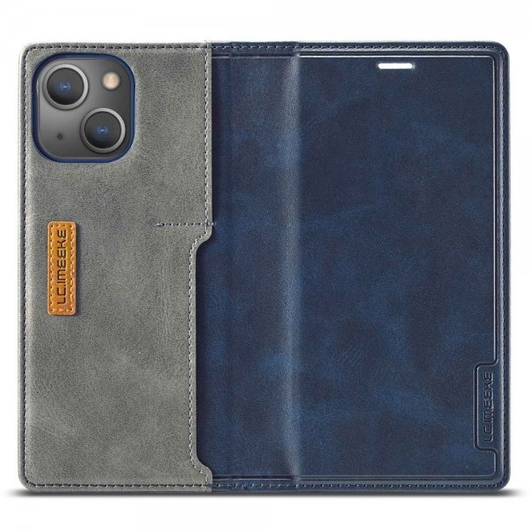 Lc.Imeeke iPhone 14 Plus -kotelo, jossa korttipaikka, ulkopuoli, sininen