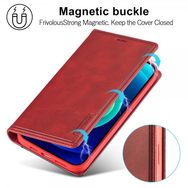 Lc.Imeeke iPhone 14 Plus -kotelo, korttitasku ulkopuolella, punainen