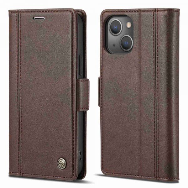 Lc.Imeeke iPhone 14 Plus -suojakotelo korttipaikalla, ruskea