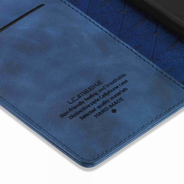 Lc.Imeeke iPhone 14 Plus -kotelo korttipaikalla, läppämallinen, sininen