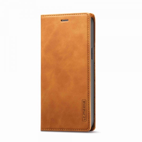 Lc.Imeeke iPhone 14 Plus -suojakotelo korttipaikalla, läppämalli, ruskea