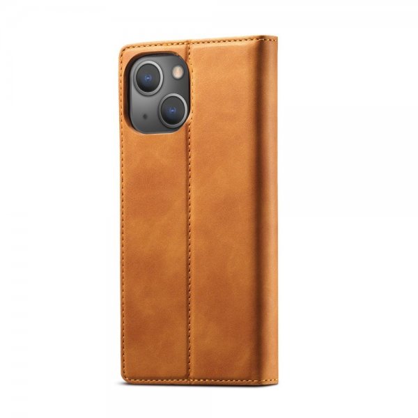 Lc.Imeeke iPhone 14 Plus -suojakotelo korttipaikalla, läppämalli, ruskea