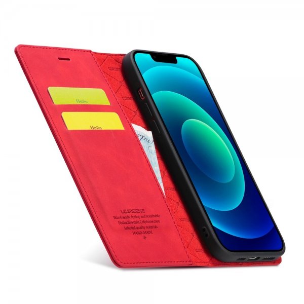 Lc.Imeeke iPhone 14 Plus -suojakotelo korttipaikalla, punainen