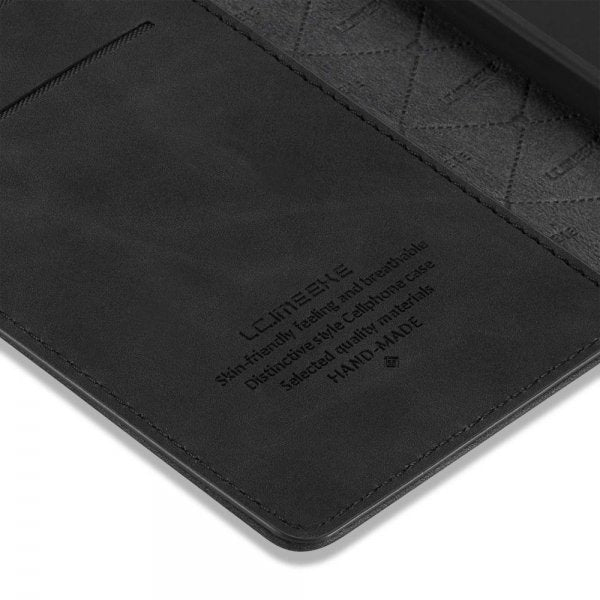 Lc.Imeeke iPhone 14 Plus -kotelo korttipaikalla, läppämallinen, musta