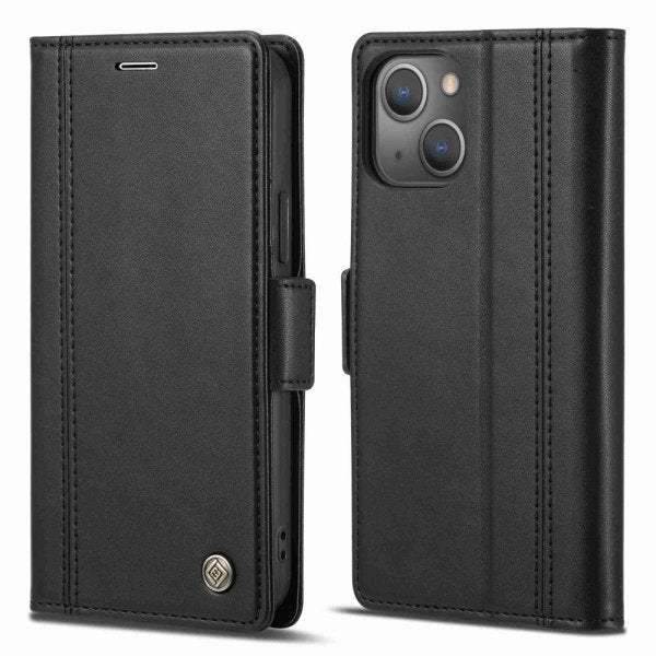 Lc.Imeeke iPhone 14 Plus -suojakotelo korttipaikalla, musta