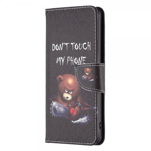 iPhone 14 Plus -kuori, jossa motiivina nalle "Don't Touch My Phone"