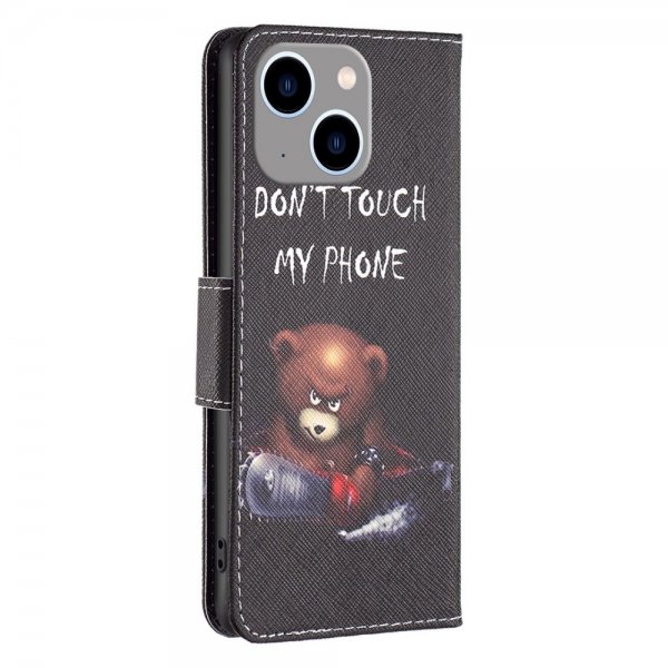 iPhone 14 Plus -kuori, jossa motiivina nalle "Don't Touch My Phone"