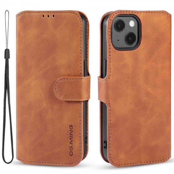 Dg.Ming iPhone 14 Plus Retro Ruskea suojakotelo