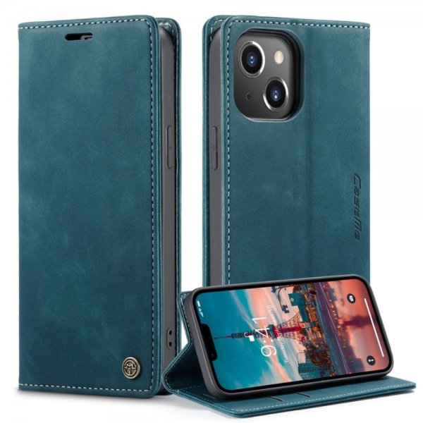 CaseMe iPhone 14 Plus -suojakotelo Retro Flip Petrol