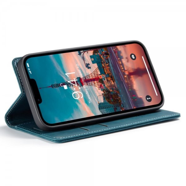 CaseMe iPhone 14 Plus -suojakotelo Retro Flip Petrol