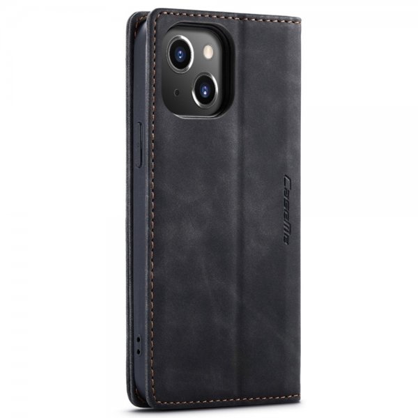 CaseMe iPhone 14 Plus Retro Flip -kotelo, musta