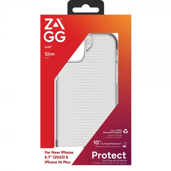ZAGG iPhone 14 Plus/iPhone 15 Plus -suojakuori Luxe Transparent
