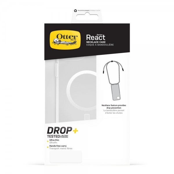 Otterbox iPhone 14 Plus/iPhone 15 Plus React Necklace MagSafe -läpinäkyvä kuori