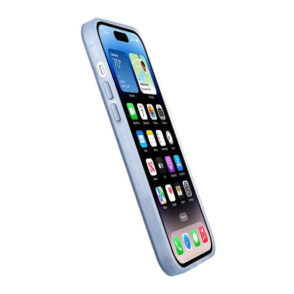 iPhone 14 Plus -kuori, kamerareunus, sininen