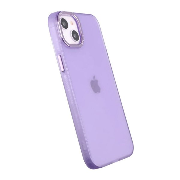 iPhone 14 Plus -kuori, kamerareunukset, huurrettu, violetti