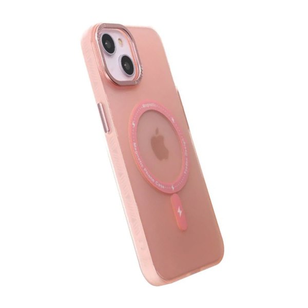 iPhone 14 Plus -kuori kamerakehyksellä MagSafe, Pinkki