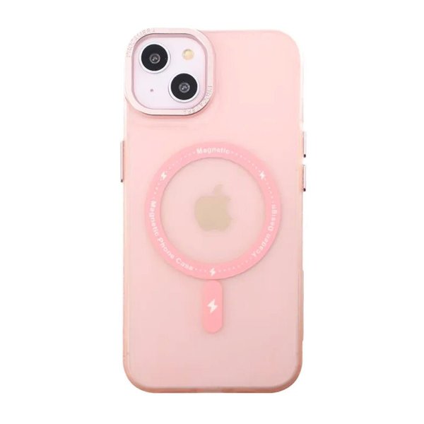 iPhone 14 Plus -kuori kamerakehyksellä MagSafe, Pinkki
