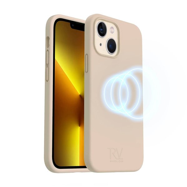 Rvelon iPhone 14 Plus silikonikuori MagSafe Beige