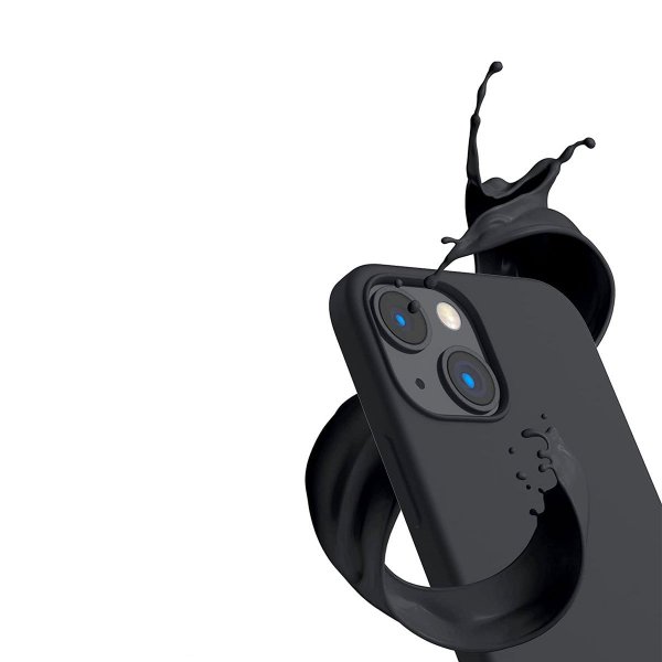Rvelon iPhone 14 Plus Silikonisuojakuori Musta