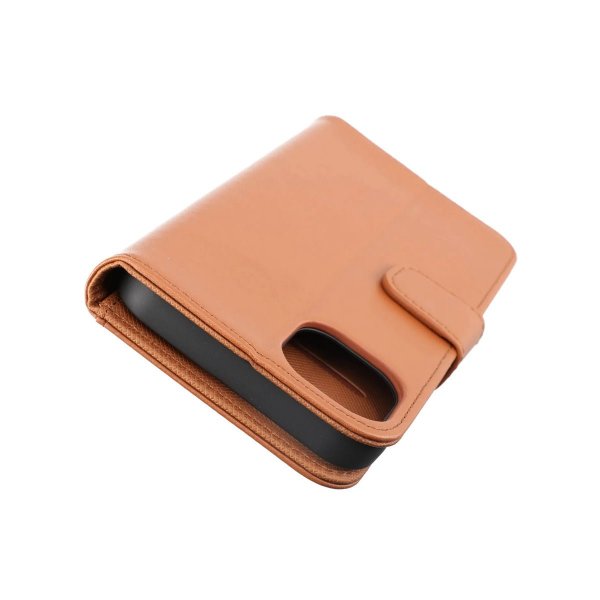 Rvelon iPhone 14 Plus -kotelo, taitettava korttipaikka, ruskea