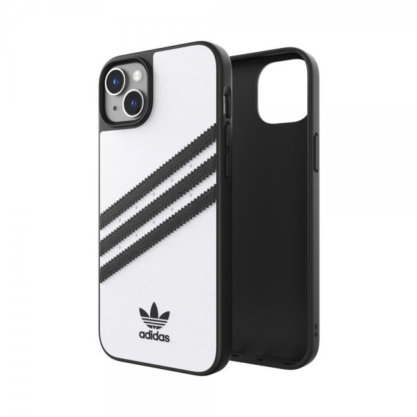 Adidas iPhone 14 Plus -kuori 3 Stripes Snap Case, valkoinen/musta
