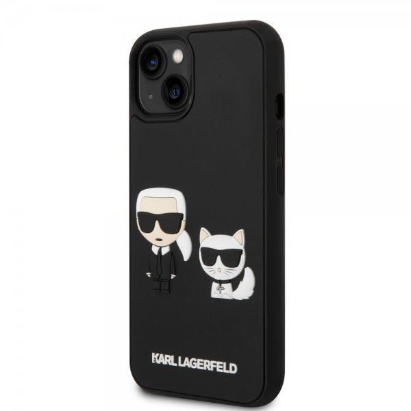 Karl Lagerfeld iPhone 14 Plus -suojakuori 3D Rubber Karl & Choupette Musta