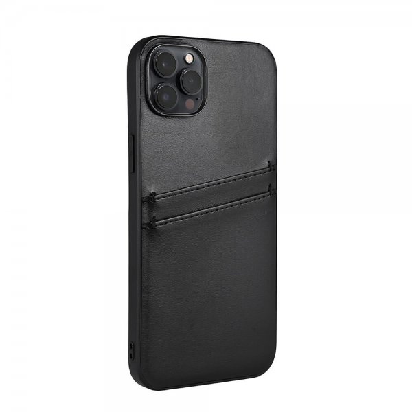 Buffalo iPhone 14 Plus -suojakuori, jossa korttipaikat, musta