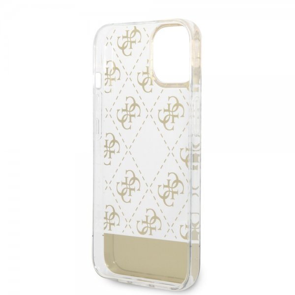 Guess iPhone 14 Plus Kuori Bottom Stripe Script Logo Kulta