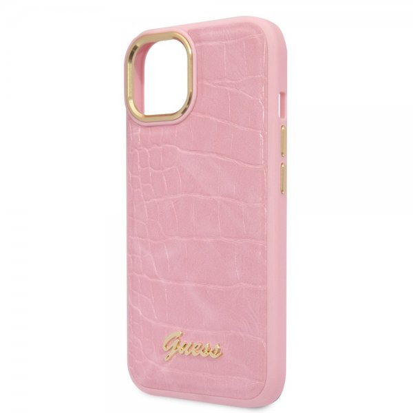 Guess iPhone 14 Plus Suojakuori Croco Pink