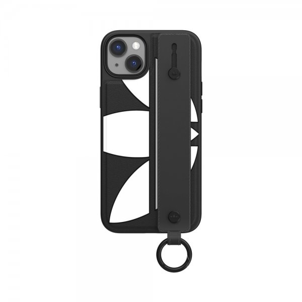 Adidas iPhone 14 Plus kuori Handstrap Case musta valkoinen